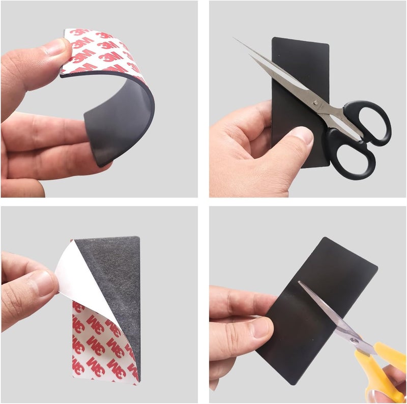 JINGZHAN Magnetic Strips with Adhesive Backing (2"x4") -15-Pack Flexible Magnet Strips for DIY Crafts, Home Organization & Classroom Use - Strong 3M Backing, Cut-to-Size Magnetic Tape for Fridge & Whiteboard - Image 4